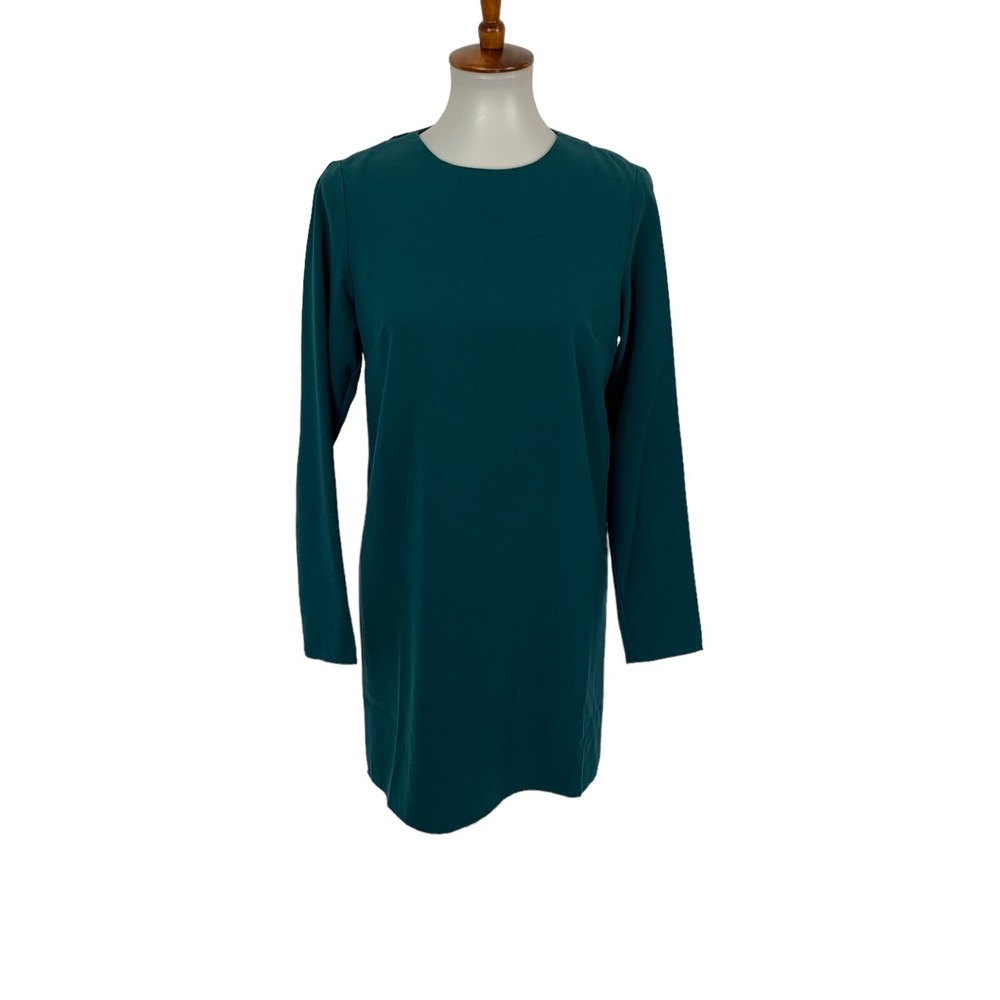 Kimchi Blue Teal Open Back Long Sleeve Mini Dress Small